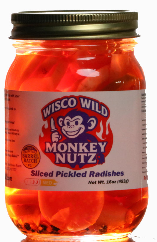 Medium SLICED Monkey Nutz Pickled Radishes